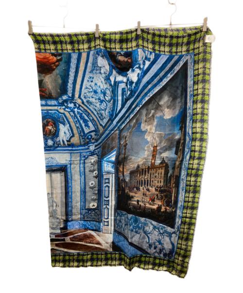 Massimo Listri（マッシモ・リストリ）Massimo Listri (マッシモ・リストリ) 大判ストール ブルーの古着・服飾アイテム