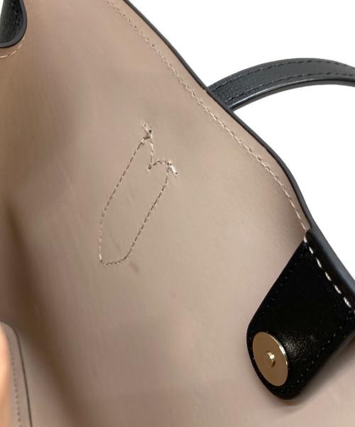 Kate Spade（ケイトスペード）Kate Spade (ケイトスペード) グレインレザー ハーパー ロゴ サッチェル 2WAY ブラックの古着・服飾アイテム
