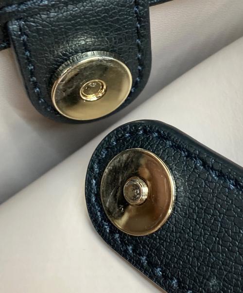 Kate Spade（ケイトスペード）Kate Spade (ケイトスペード) グレインレザー ハーパー ロゴ サッチェル 2WAY ブラックの古着・服飾アイテム