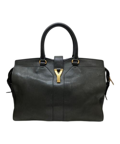 Yves Saint Laurent（イヴサンローラン）Yves Saint Laurent (イヴサンローラン) カバスシックYラインレザーハンドバッグ ブラックの古着・服飾アイテム