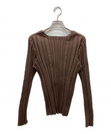 PLEATS PLEASE（プリーツプリーズ）の古着「RIB KNIT」｜ブラウン