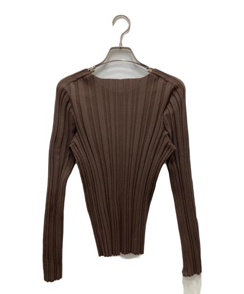 PLEATS PLEASE（プリーツプリーズ）PLEATS PLEASE (プリーツプリーズ) RIB KNIT ブラウン サイズ:不明（実寸参照）の古着・服飾アイテム