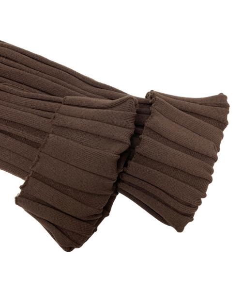 PLEATS PLEASE（プリーツプリーズ）PLEATS PLEASE (プリーツプリーズ) RIB KNIT ブラウン サイズ:不明（実寸参照）の古着・服飾アイテム