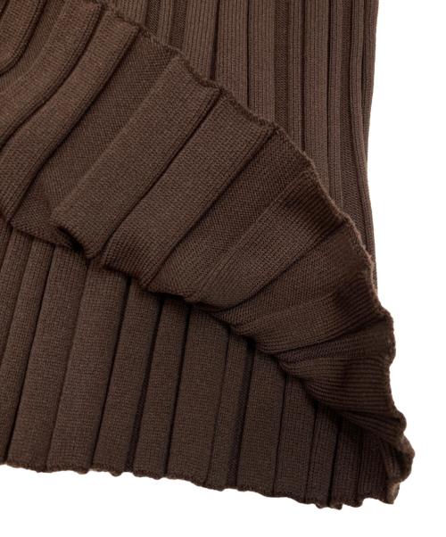 PLEATS PLEASE（プリーツプリーズ）PLEATS PLEASE (プリーツプリーズ) RIB KNIT ブラウン サイズ:不明（実寸参照）の古着・服飾アイテム