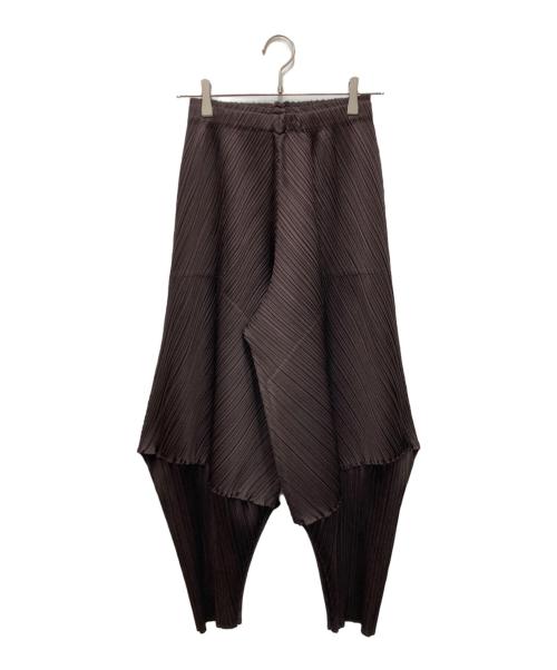 PLEATS PLEASE（プリーツプリーズ）PLEATS PLEASE (プリーツプリーズ) LEAP プリーツサルエルパンツ ブラウン サイズ:3の古着・服飾アイテム