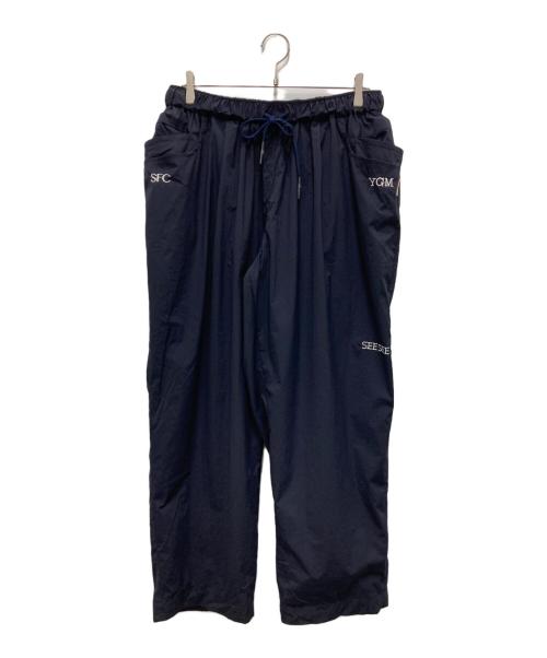YES GOOD MARKET（イエス グッド マーケット）YES GOOD MARKET (イエス グッド マーケット) SEESEE (シーシー) S.F.C (エスエフシー) SUPERWIDE TAPERED EASY PANTS ネイビー サイズ:Lの古着・服飾アイテム