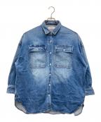 Healthy DENIMヘルシーデニム）の古着「Almondオーバーデニムシャツ」｜インディゴ