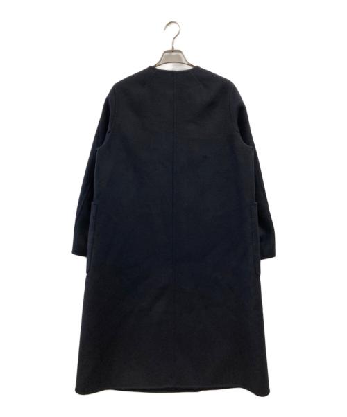 BALLSEY（ボールジィ）BALLSEY (ボールジィ) プレミアムウールリバー ノーカラーコート ネイビー サイズ:34の古着・服飾アイテム