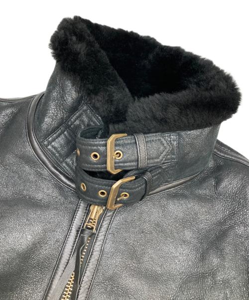 Liugoo Leathers（リューグーレザーズ）Liugoo Leathers (リューグーレザーズ) B-3 ムートンジャケット ブラック サイズ:LLの古着・服飾アイテム