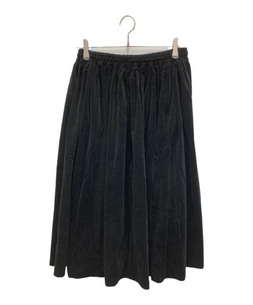 HUIS（ハウス）HUIS (ハウス) みじんコールロングスカート ブラック サイズ:Fの古着・服飾アイテム