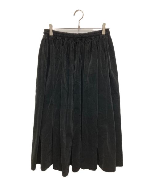 HUIS（ハウス）HUIS (ハウス) みじんコールロングスカート ブラック サイズ:Fの古着・服飾アイテム