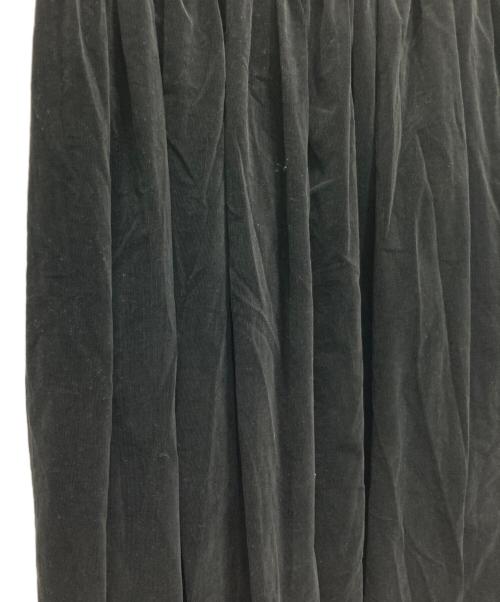 HUIS（ハウス）HUIS (ハウス) みじんコールロングスカート ブラック サイズ:Fの古着・服飾アイテム