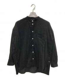HUIS（ハウス）の古着「みじんコールバンドカラーオーバーシャツ」｜ブラック