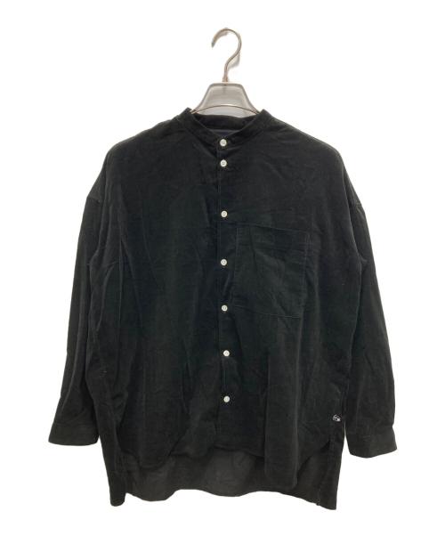 HUIS（ハウス）HUIS (ハウス) みじんコールバンドカラーオーバーシャツ ブラック サイズ:Fの古着・服飾アイテム