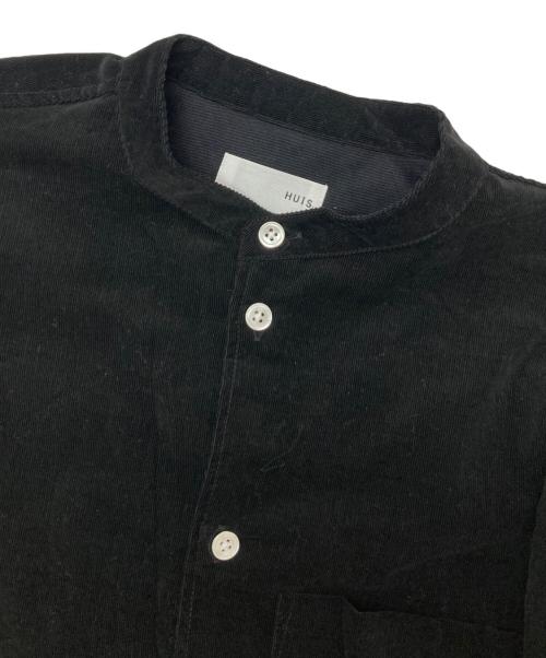 HUIS（ハウス）HUIS (ハウス) みじんコールバンドカラーオーバーシャツ ブラック サイズ:Fの古着・服飾アイテム