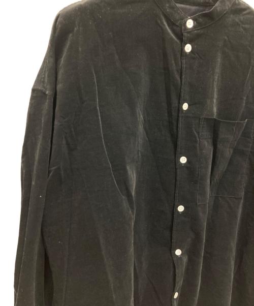 HUIS（ハウス）HUIS (ハウス) みじんコールバンドカラーオーバーシャツ ブラック サイズ:Fの古着・服飾アイテム