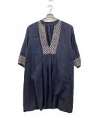 根々ネネ）の古着「刺繍ワンピース」｜ネイビー