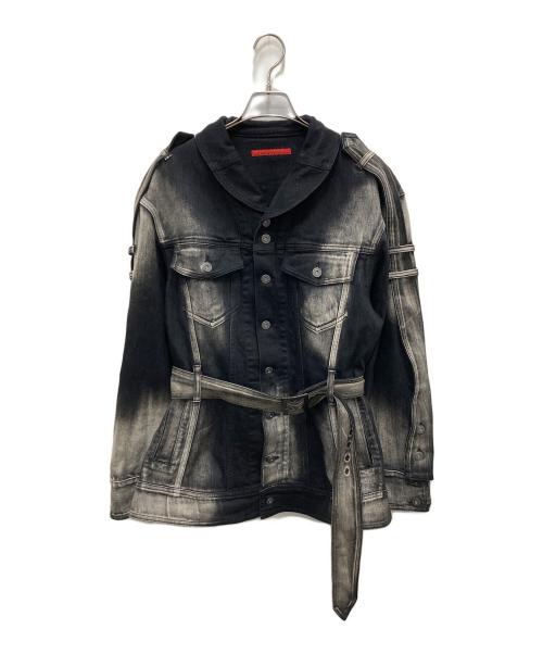 mukcyen（ムッシャン）mukcyen (ムッシャン) over denim jacket ブラック サイズ:FREEの古着・服飾アイテム