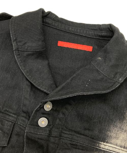mukcyen（ムッシャン）mukcyen (ムッシャン) over denim jacket ブラック サイズ:FREEの古着・服飾アイテム