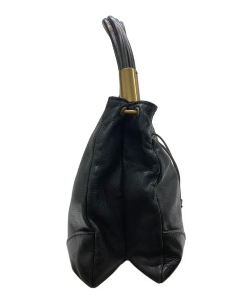 GUCCI（グッチ）GUCCI (グッチ) レザーワンハンドバッグ ブラックの古着・服飾アイテム