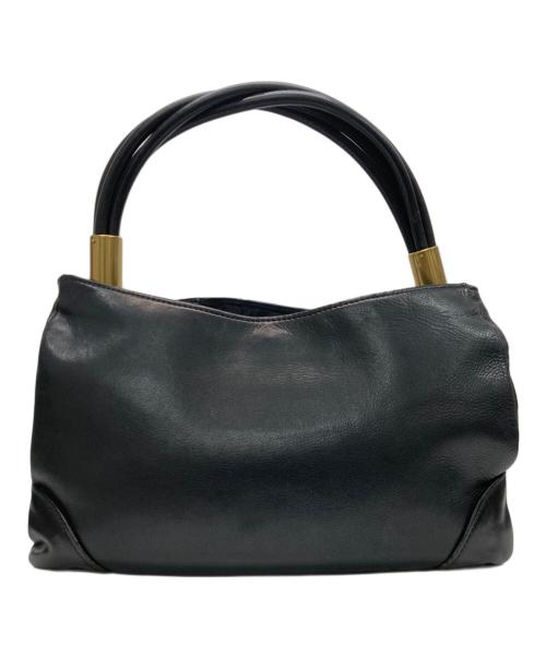 GUCCI（グッチ）GUCCI (グッチ) レザーワンハンドバッグ ブラックの古着・服飾アイテム