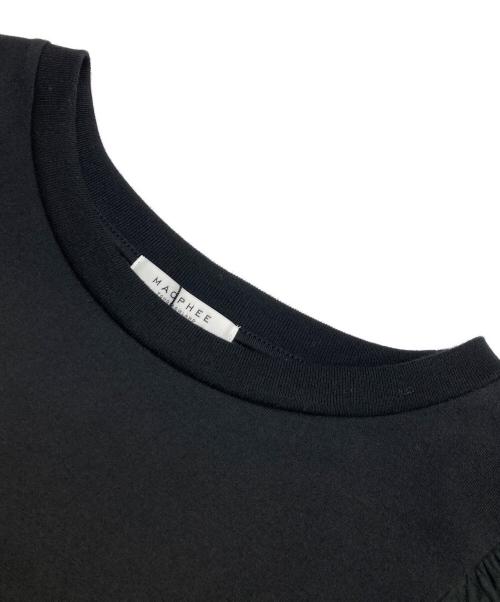 MACPHEE（マカフィー）MACPHEE (マカフィー) コットンサッカーコンビ パフスリーブワンピース ブラック サイズ:36の古着・服飾アイテム