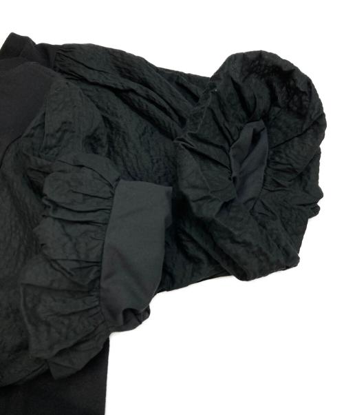 MACPHEE（マカフィー）MACPHEE (マカフィー) コットンサッカーコンビ パフスリーブワンピース ブラック サイズ:36の古着・服飾アイテム