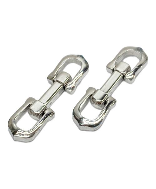 Cartier（カルティエ）Cartier (カルティエ) ロングCシェイプデコールカフリンクス シルバー サイズ:実寸参照の古着・服飾アイテム