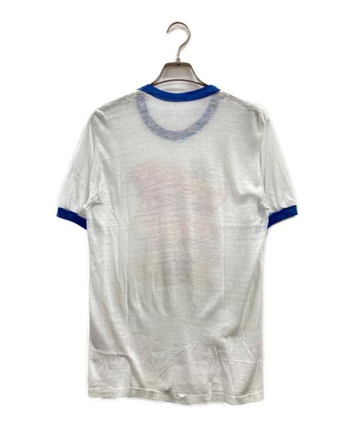 USED（ユーズド）USED (ユーズド) MAKE MINE CHEVYプリントリンガーT ホワイト サイズ:不明（実寸参照）の古着・服飾アイテム