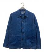 BLUE BLUEブルーブルー）の古着「パッチワークカバーオール」｜インディゴ
