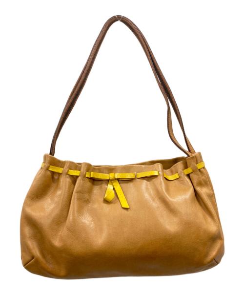 MIU MIU（ミュウミュウ）MIU MIU (ミュウミュウ) レザーワンショルダーバッグ ブラウンの古着・服飾アイテム