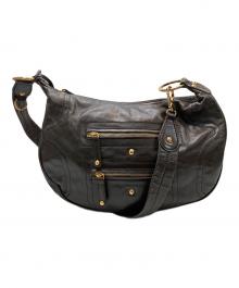 TOD'S（トッズ）の古着「スタッズレザーワンショルダーバッグ」｜ブラウン