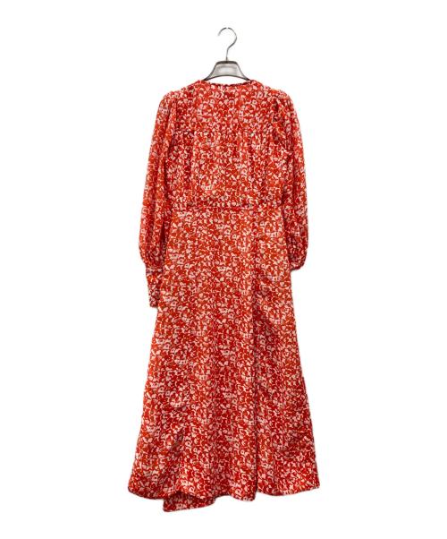 GANNI（ガニー）Ganni (ガニー) 総柄ワンピース レッド サイズ:38の古着・服飾アイテム