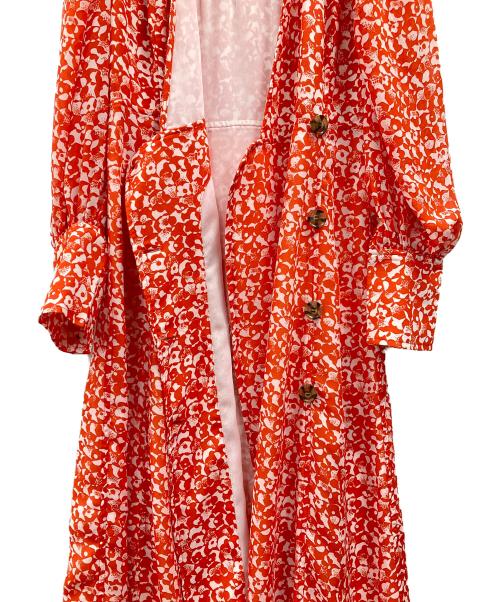 GANNI（ガニー）Ganni (ガニー) 総柄ワンピース レッド サイズ:38の古着・服飾アイテム