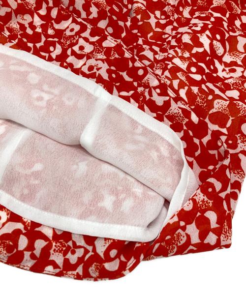 GANNI（ガニー）Ganni (ガニー) 総柄ワンピース レッド サイズ:38の古着・服飾アイテム