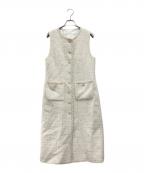 ANAYIアナイ）の古着「ミックスツイードフレア ワンピース」｜ホワイト