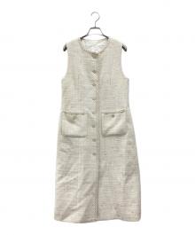 ANAYI（アナイ）の古着「ミックスツイードフレア ワンピース」｜ホワイト