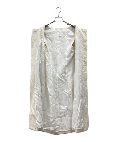 ANAYI（アナイ）ANAYI (アナイ) ミックスツイードフレア ワンピース ホワイト サイズ:38の古着・服飾アイテム