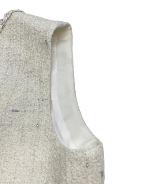 ANAYI（アナイ）ANAYI (アナイ) ミックスツイードフレア ワンピース ホワイト サイズ:38の古着・服飾アイテム