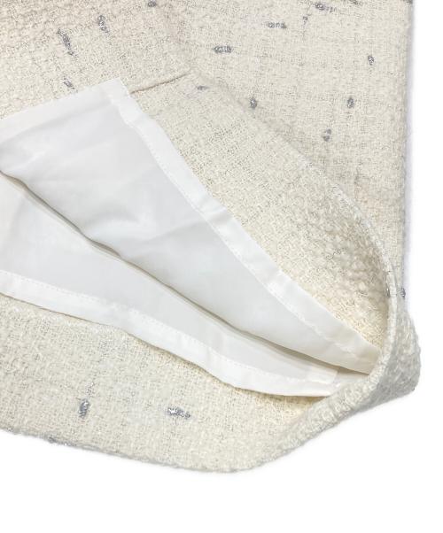 ANAYI（アナイ）ANAYI (アナイ) ミックスツイードフレア ワンピース ホワイト サイズ:38の古着・服飾アイテム