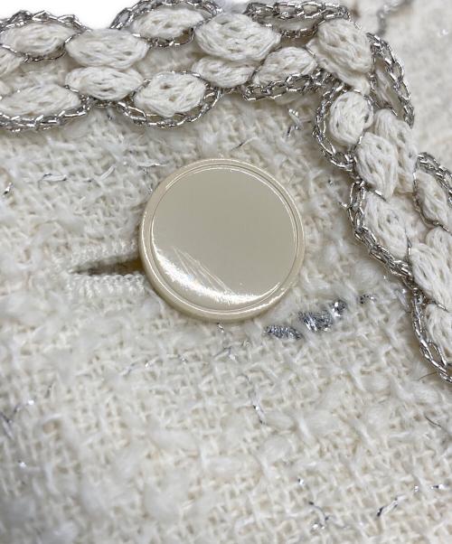 ANAYI（アナイ）ANAYI (アナイ) ミックスツイードフレア ワンピース ホワイト サイズ:38の古着・服飾アイテム