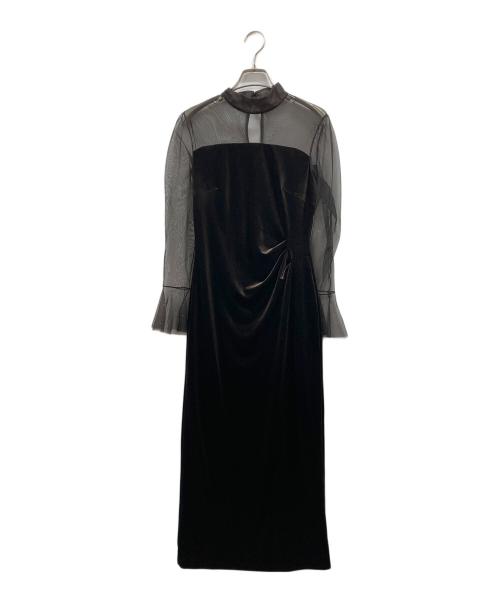 Snidel（スナイデル）Snidel (スナイデル) シアードッキングベロアドレス ブラウンの古着・服飾アイテム