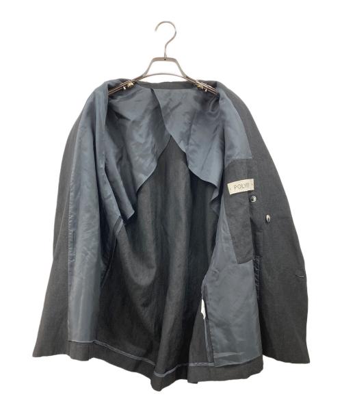 POLYPLOID（ポリプロイド）POLYPLOID (ポリプロイド) リネンウールダブルジャケット ブラック サイズ:2の古着・服飾アイテム