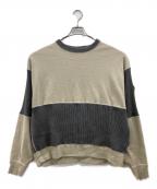 C.Eシーイー）の古着「WIDE RIB CUT CREW NECK 2」｜ベージュ×グレー