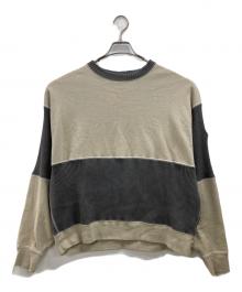 C.E（シーイー）の古着「WIDE RIB CUT CREW NECK 2」｜ベージュ×グレー
