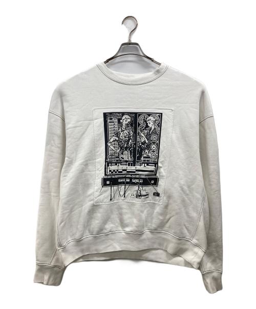 C.E（シーイー）C.E (シーイー) WASHED WHITE TEMPLE CREW NECK ホワイト サイズ:Lの古着・服飾アイテム