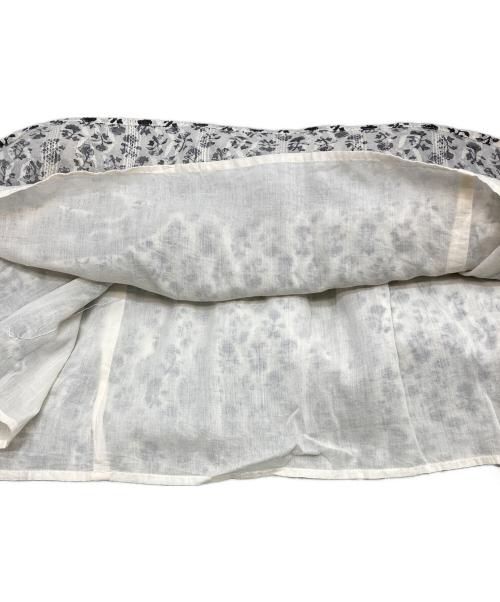 ne quittez pas（ヌキテパ）ne quittez pas (ヌキテパ) コットンジャガードコンビプリントギャザードレス ホワイト×ブラック サイズ:Mの古着・服飾アイテム