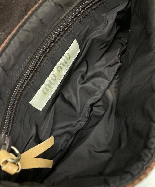 MIU MIU（ミュウミュウ）MIU MIU (ミュウミュウ) レザーミニレザーハンドバッグ ベージュの古着・服飾アイテム