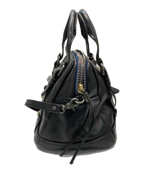 DIESEL（ディーゼル）DIESEL (ディーゼル) 2WAYスタッズレザーハンドバッグ ブラックの古着・服飾アイテム