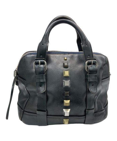 DIESEL（ディーゼル）DIESEL (ディーゼル) 2WAYスタッズレザーハンドバッグ ブラックの古着・服飾アイテム